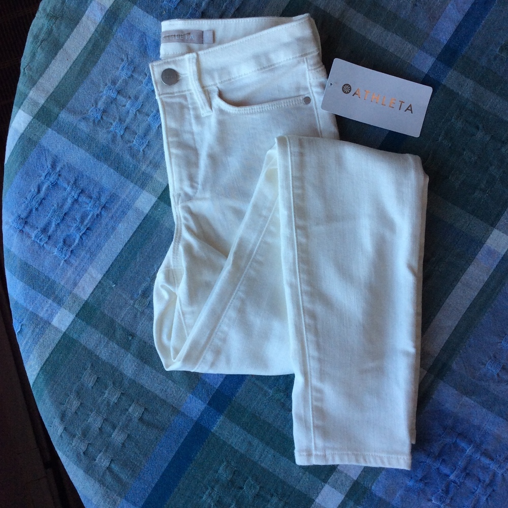 Athleta Sculptek Skinny Jean, White, Size 0
